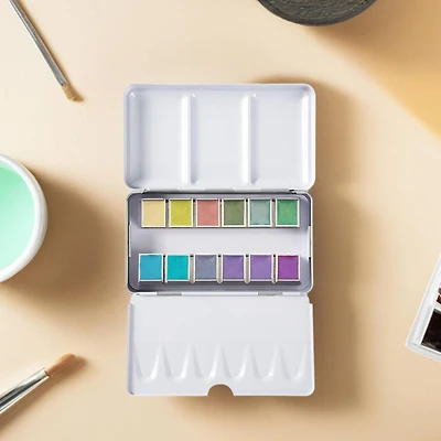 12 Half Pans Iridescent Watercolor Set by Artist's Loft™