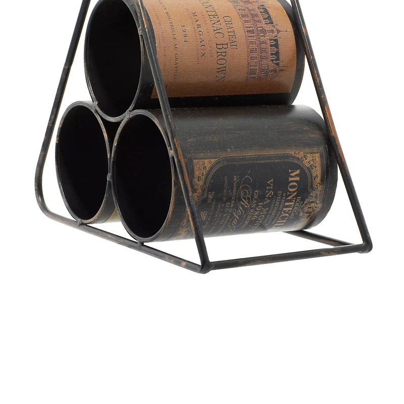 11" Black Industrial Wine Rack