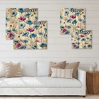 Designart - Blue and Pink Wild Cornflowers