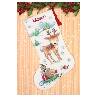 Dimensions® Counted Cross Stitch Kit, Reindeer & Hedgehog Stocking