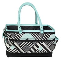 Everything Mary Teal Geometric Deluxe Store & Tote Craft Organizer