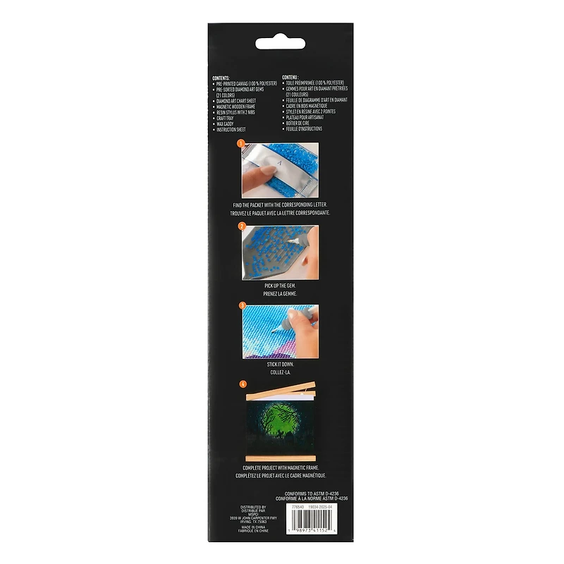 8" x 10" Graveyard Glow-in-the-Dark Diamond Art Kit with Magnetic Frame by Make Market®