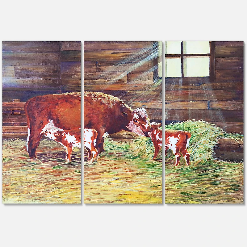 Designart - Newborn Twin Calves At The Farm