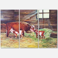 Designart - Newborn Twin Calves At The Farm