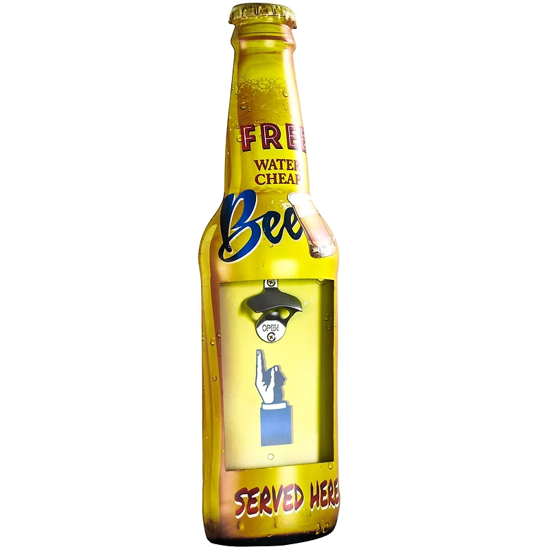 Free Beer Wall Mounted Bottle Opener & Cap Catcher