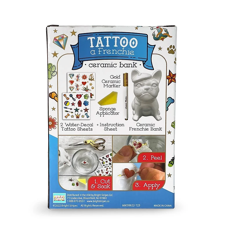 Bright Stripes Tattoo A Frenchie Ceramic Bank