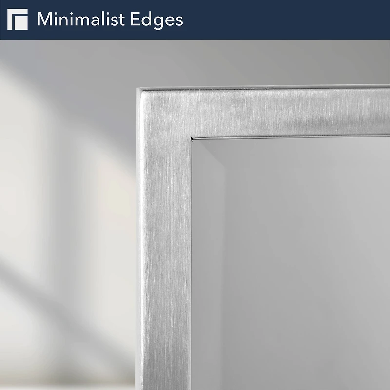 Head West Brushed Nickel Stainless Steel Beveled Accent Vanity Mirror