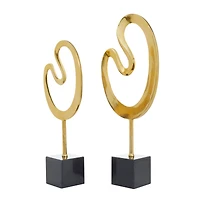 CosmoLiving by Cosmopolitan Gold Marble Contemporary Sculpture
