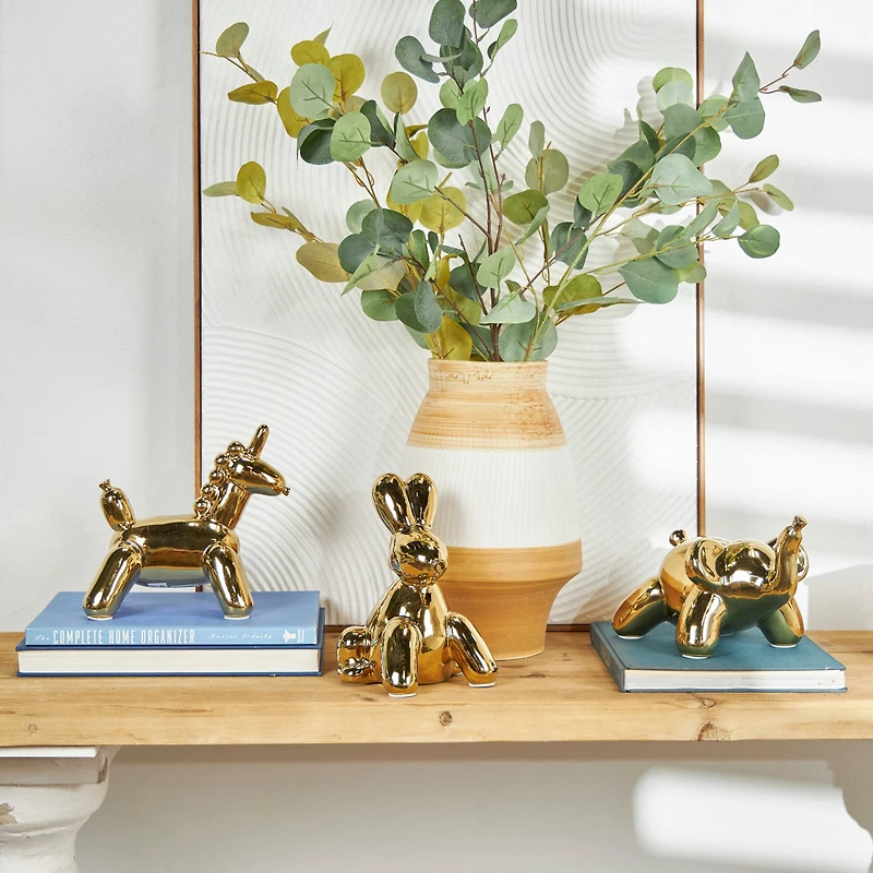Ceramic Balloon Animals Tabletop Sculpture Set