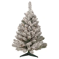 3ft. Pre-Lit Heavily Flocked Madison Pine Medium Artificial Christmas Tree, Clear Lights