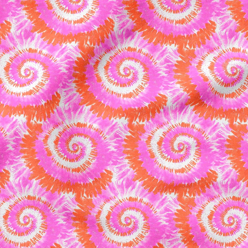 Fabric Editions Pink & Orange Tie Dye Cotton Fabric