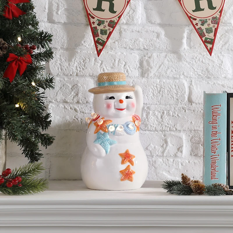 10" Ceramic Beach Snowman