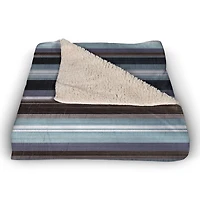 Brown Indigo Stripes Sherpa Fleece Blanket