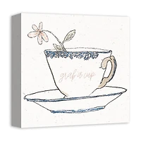 Tea Cup With Flower 12" x 12" Canvas Wall Art