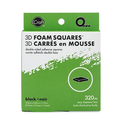 iCraft Black 3D Foam Squares™, 320ct.