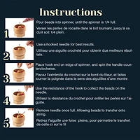 John Bead 3.6" x 3.6" Spin that Bead! Wooden Dual Bead Spinner with 2 Needles