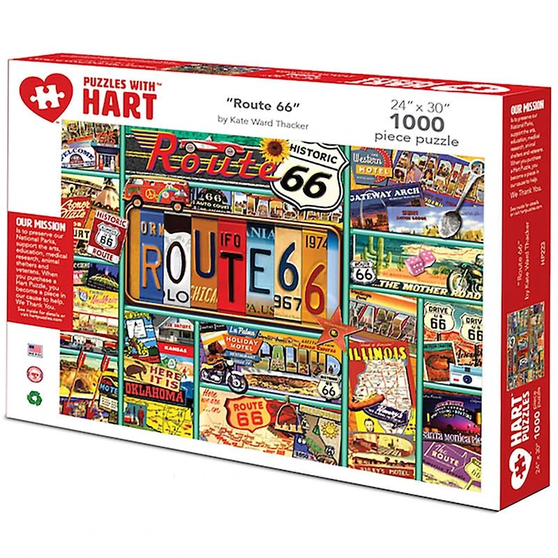Hart Puzzles Route 66 by Kate Ward Thacker 1,000 Piece Jigsaw Puzzle