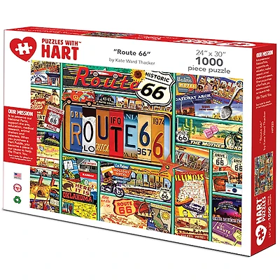 Hart Puzzles Route 66 by Kate Ward Thacker 1,000 Piece Jigsaw Puzzle