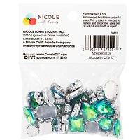 CousinDIY Silver Peridot AB Glass Sew-On Rhinestones, 32ct.