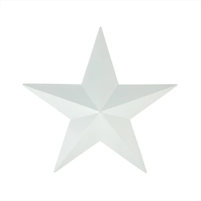 11.5" Matte White Country Rustic Star Indoor/Outdoor Wall Decoration