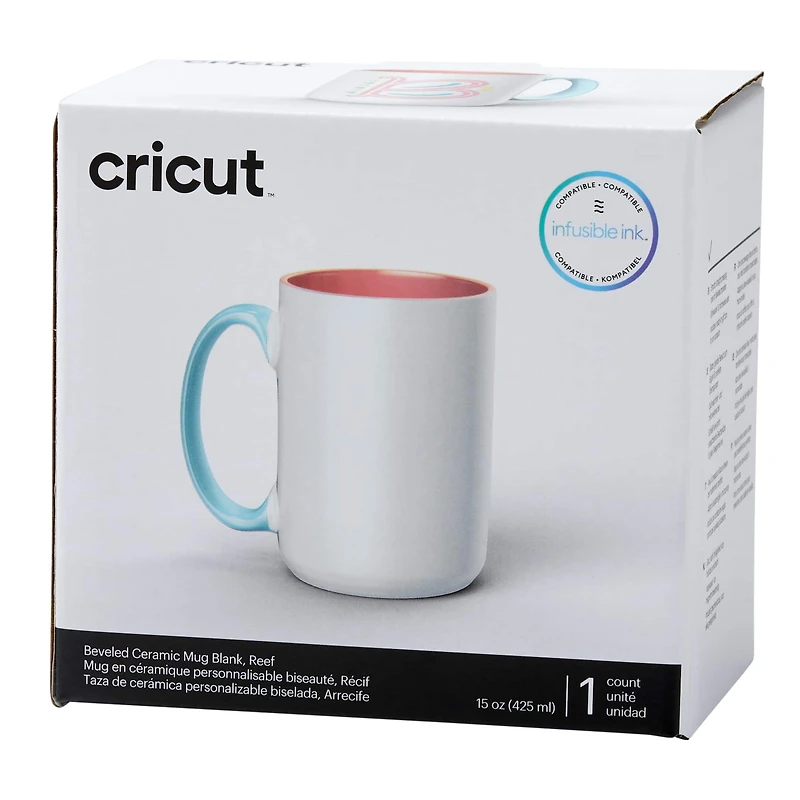 Cricut® Blank Beveled Ceramic Mug, 15oz.