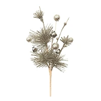 11" Glittered Pine with Bells Pick by Ashland