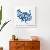 Floral Blue Turkey Canvas Wall Art