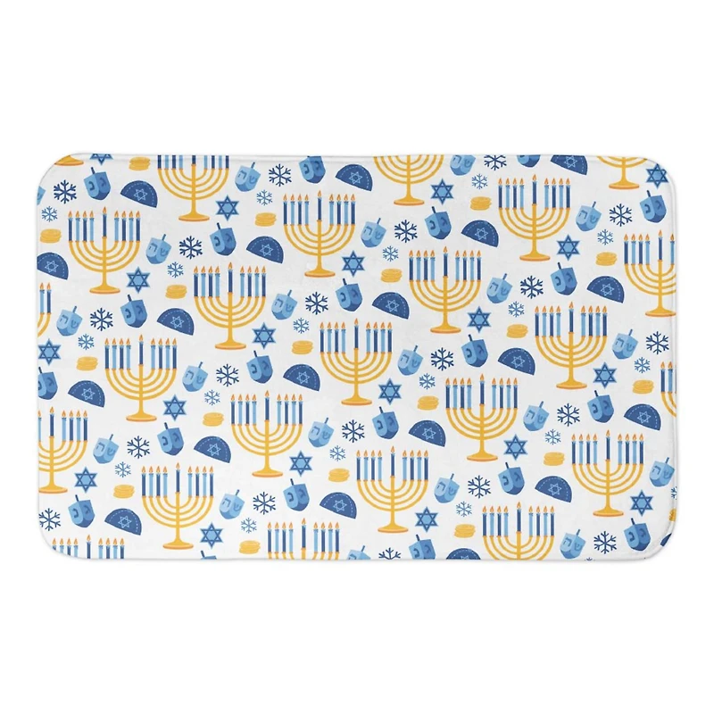 Designs Direct 34" x 21" Hanukkah Pattern Bath Mat
