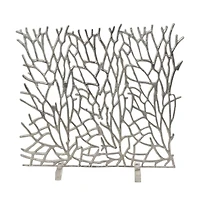 Coral Inspired Single Panel Aluminum Fireplace Screen