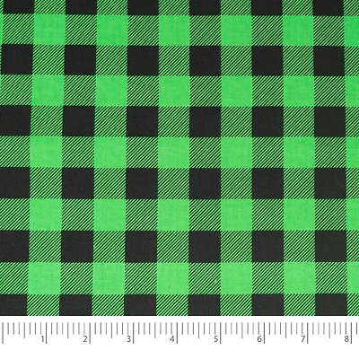 SINGER Christmas Holiday Green Buffalo Check Cotton Fabric