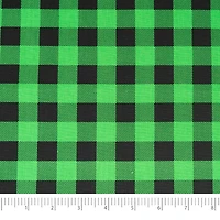SINGER Christmas Holiday Green Buffalo Check Cotton Fabric