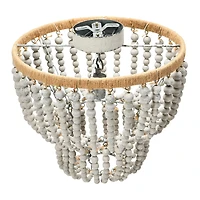 Hello Honey® Gray Wood Bead & Metal Semi-Flush Light