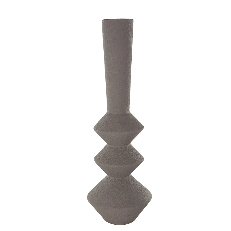 30" Dark Gray Metal Art Deco Style Vase