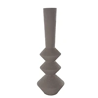 30" Dark Gray Metal Art Deco Style Vase