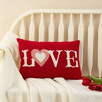Glitzhome® 18" Valentine's Hooked Love Pillow