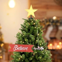 Santa's Biplane Animated Tree Topper with Banner