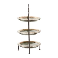 Gray Metal Farmhouse Tiered Server, 29" x 16" x 15"