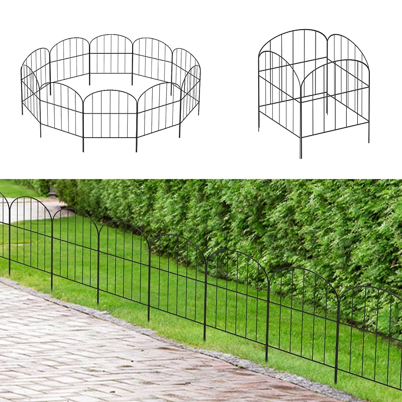 NEX 47ft. Black Decorative Arch Garden Fence