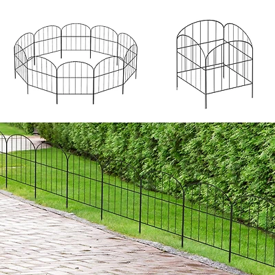 NEX 47ft. Black Decorative Arch Garden Fence