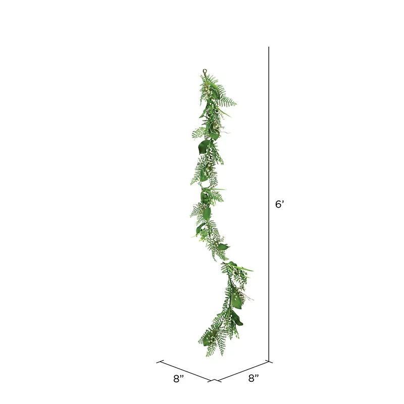 6ft. White Flowers Greenery Garland