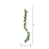 6ft. White Flowers Greenery Garland