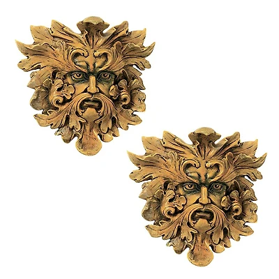 Design Toscano Oak King Green Man Wall Sculptures, 2ct.