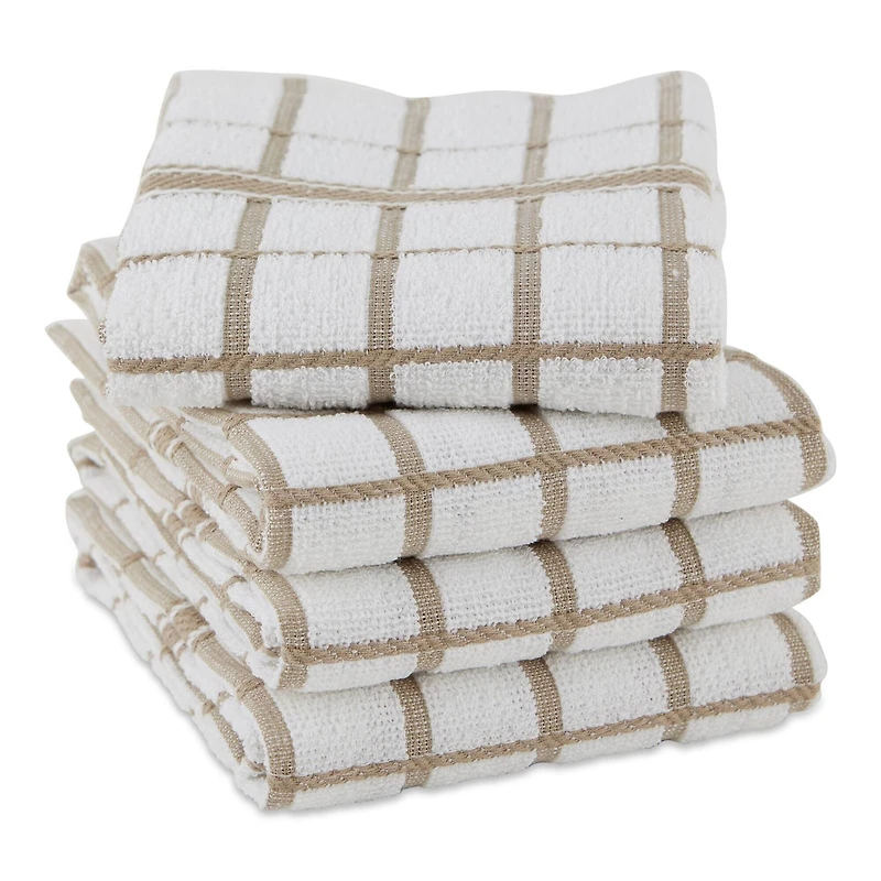 DII® Stone Windowpane Terry Dishtowels, 4ct.