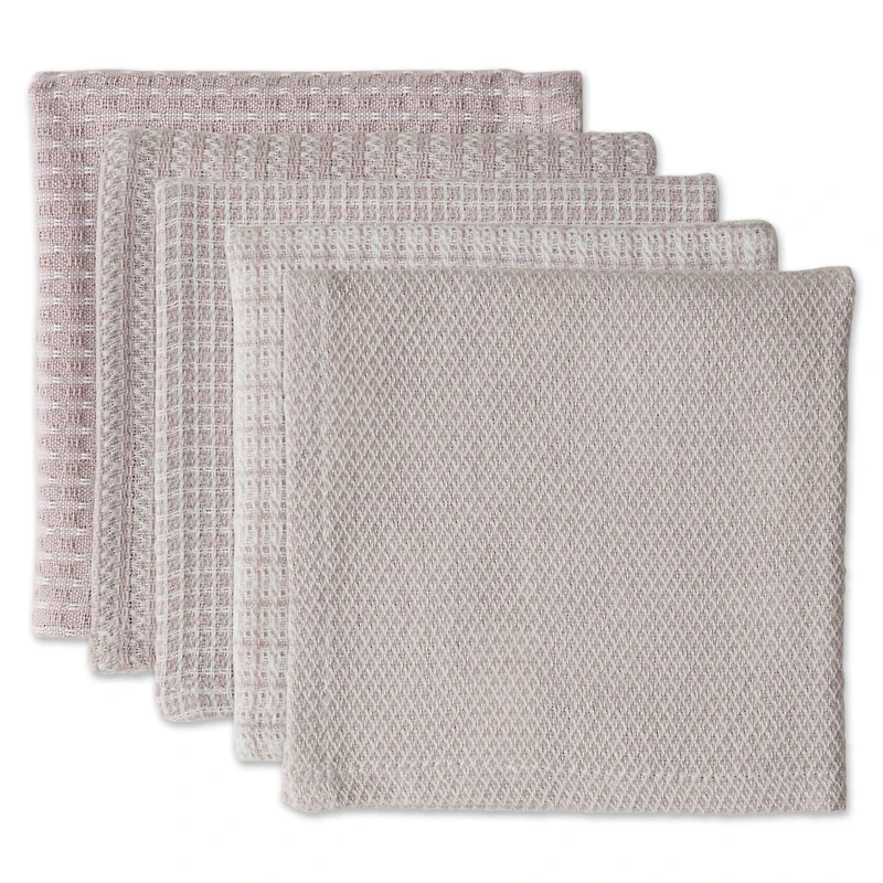 DII® Dusty Lilac Mixed Pattern Dishcloths, 5ct.