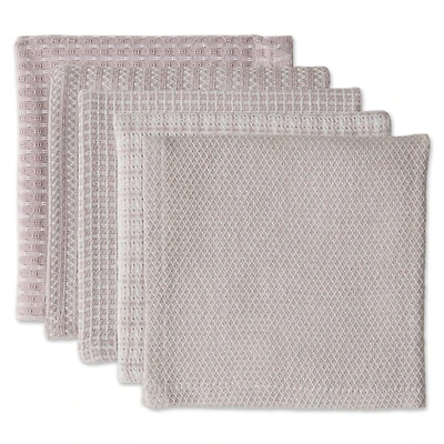 DII® Dusty Lilac Mixed Pattern Dishcloths, 5ct.