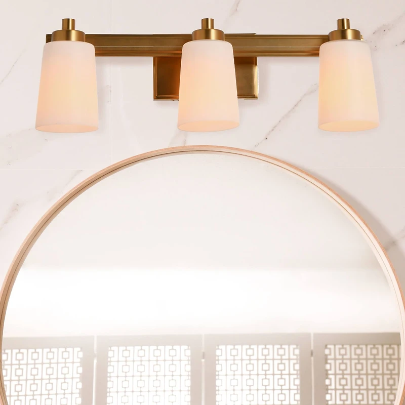 Hello Honey® Robert Stevenson Lighting Sullivan Park Frosted Glass & Metal 3-Light Vanity