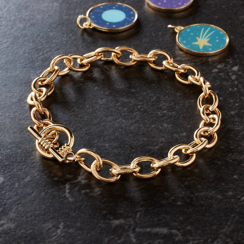 7.5" Gold Cable Charm Bracelet by Bead Landing™