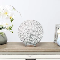 Lalia Home 8" Medium Metal Crystal Round Orb Table Lamp