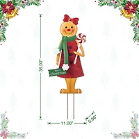 Glitzhome® 36" Metal Christmas Gingerbread Man Yard Stake