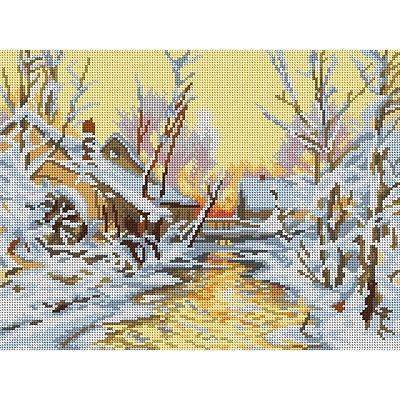 Orchidea Gobelin Walter Moras - Snowy Mill (fragment) Halfstitch Canvas
